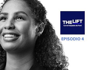 Episodio N.º 4 de The Lift Powered by Ford con una mujer sonriente.