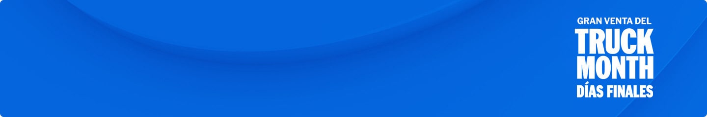 Blue banner con el logo de Gran Venta del Mes de las Camionetas Ford
