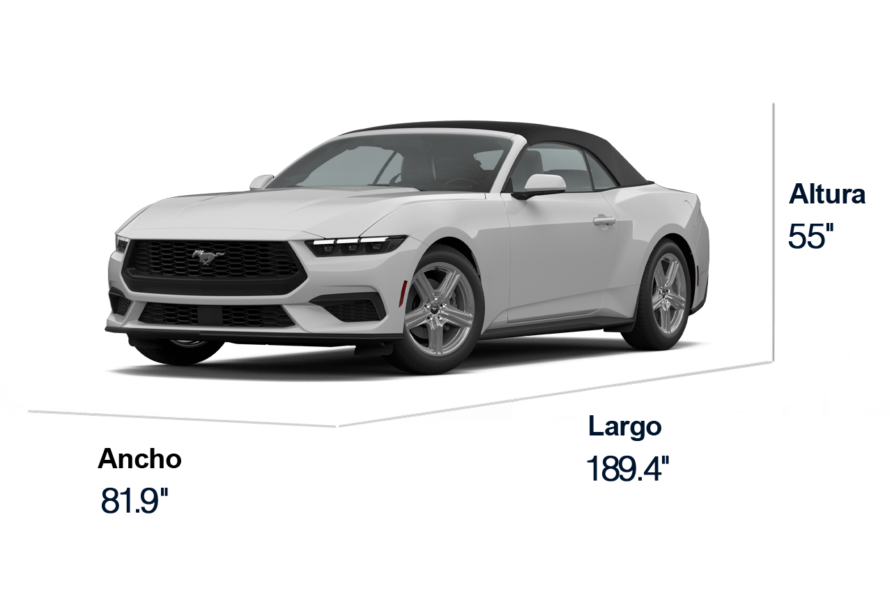 2026 dimensiones convertibles del Ford Mustang® EcoBoost®