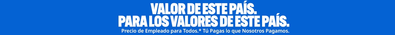 Precio de Empleado para Todos. Tú Pagas Lo Que Nosotros Pagamos banner azul