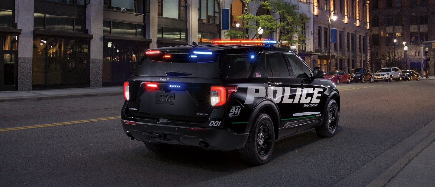 Ford police interceptor utility patrols the city